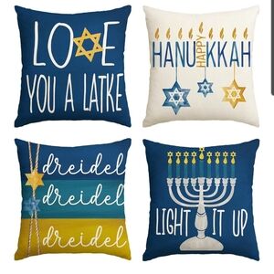 Holiday Hanukkah Pillow Covers Set Of 4 Size 18 X 18